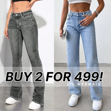 Women's 2-Pack Combo - Straight Fit Jeans Duo |WJ-03