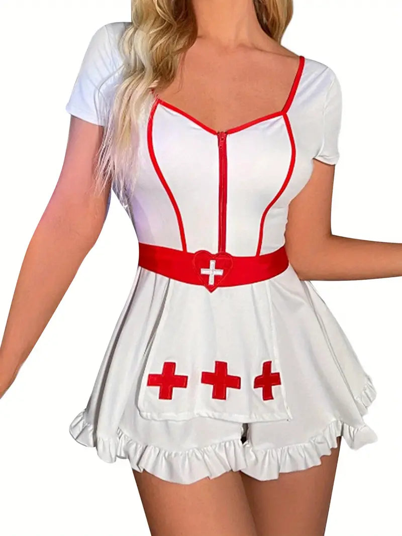 Women Naughty Nurse Lingerie Costume Zipper | RD-28