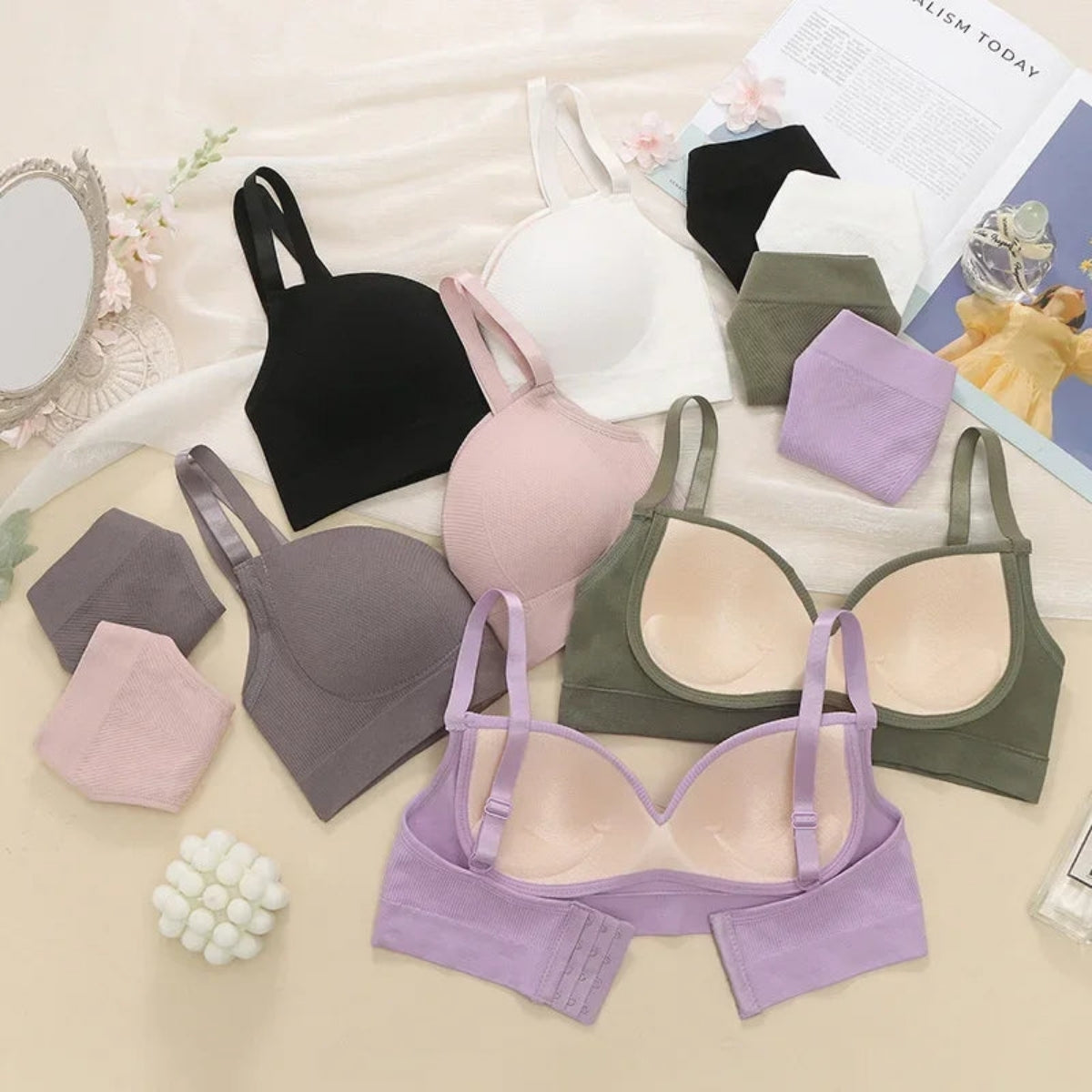 (Pack of 8) Women's  Bra Panty Lingerie Set for Girl's Combo  | L-19