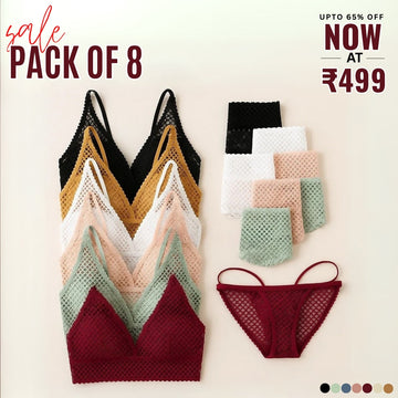 (Pack of 8 )Soft Touch – Cotton Comfort Lingerie Pack| Stylish, Comfortable & Affordable | LP-10