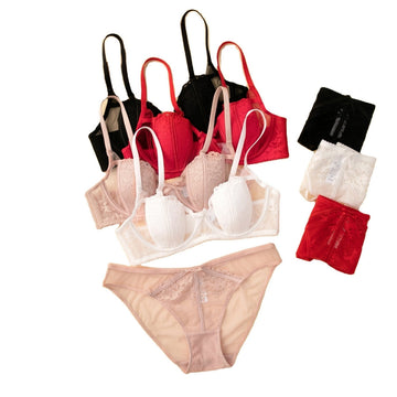 (Pack of 6) Women's  Free Bra Panty Lingerie Set for Girl's | L-166