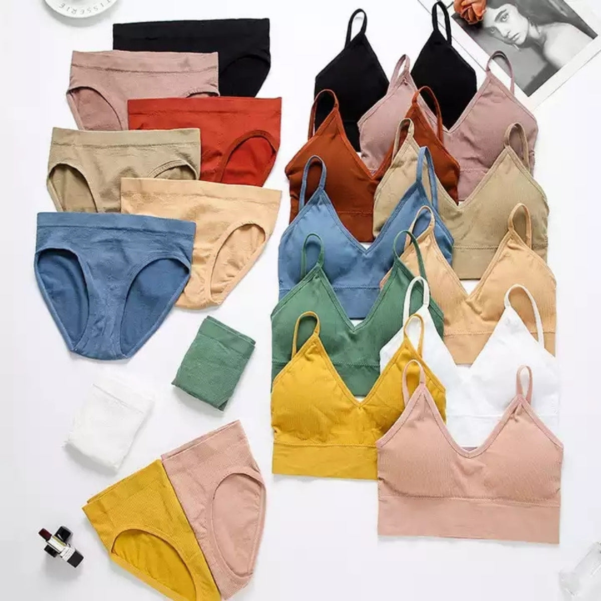 (Pack of 8) Women's Bra Panty Lingerie Set for Girl's Combo | L-33