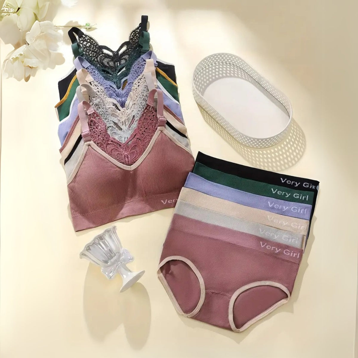 (Pack of 8) Women's  Bra Panty Lingerie Set for Girl's Combo  | L-24