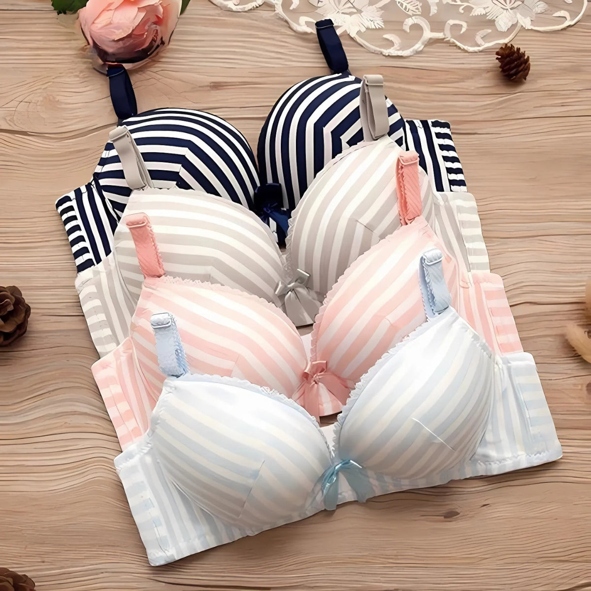 (Pack of 8) Women's  Bra Panty Lingerie Set for Girl's Combo  | L-29