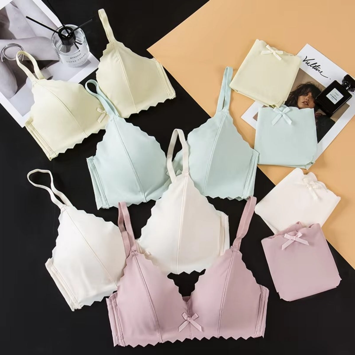 (Pack of 10) Women's Bra Panty Lingerie Set for Girl's | L-144