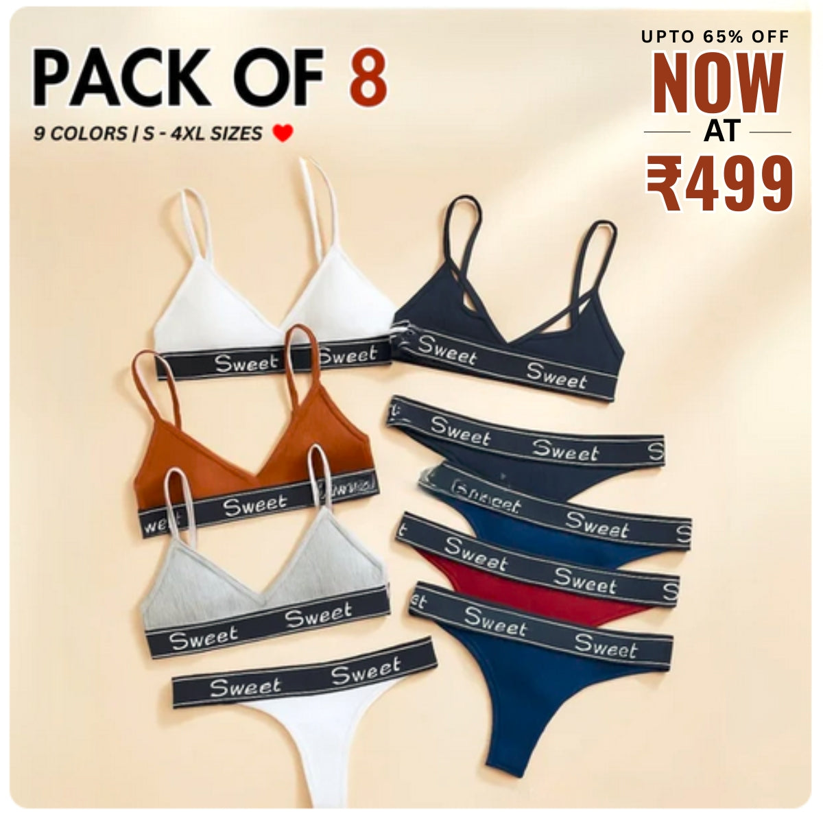 8-Piece Lingerie Combo – Feel Fabulous Every Day | BP-059