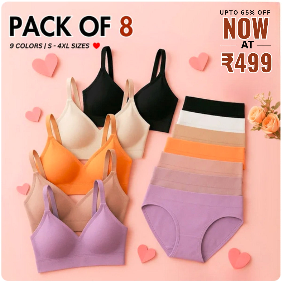 8-Piece Lingerie Combo – Feel Fabulous Every Day | BP-055