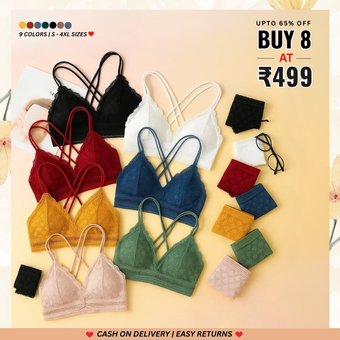 8-Piece Lingerie Combo – Feel Fabulous Every Day | BP-057