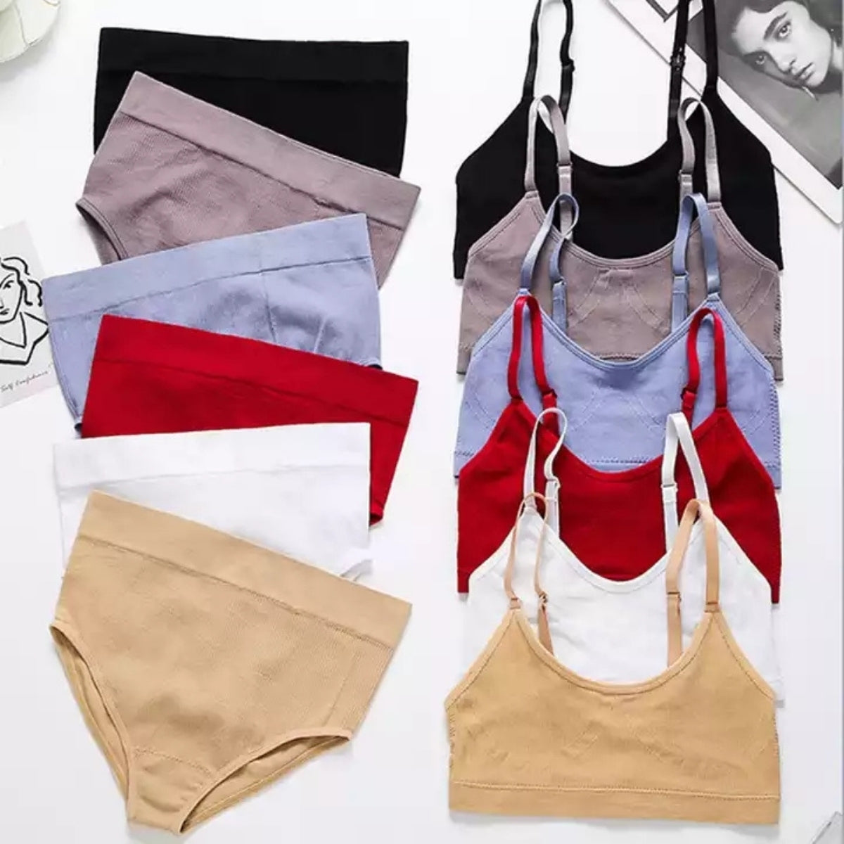 (Pack of 8) Women's  Bra Panty Lingerie Set for Girl's Combo| L-34