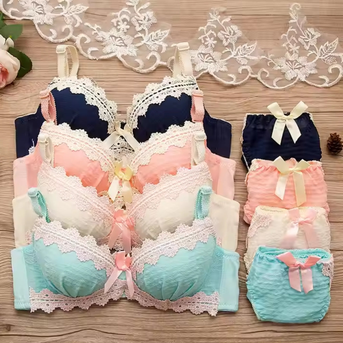 (Pack of 8) Women's  Bra and Panty Lingerie Set for Women | Every Occassion |L-021