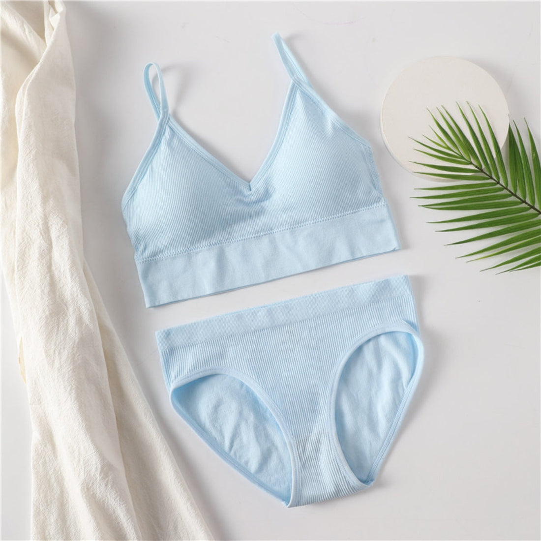 (Pack of 10) Women's Striped Bra & Panty Lingerie Set for Girl's Combo -by Zivina | L-64