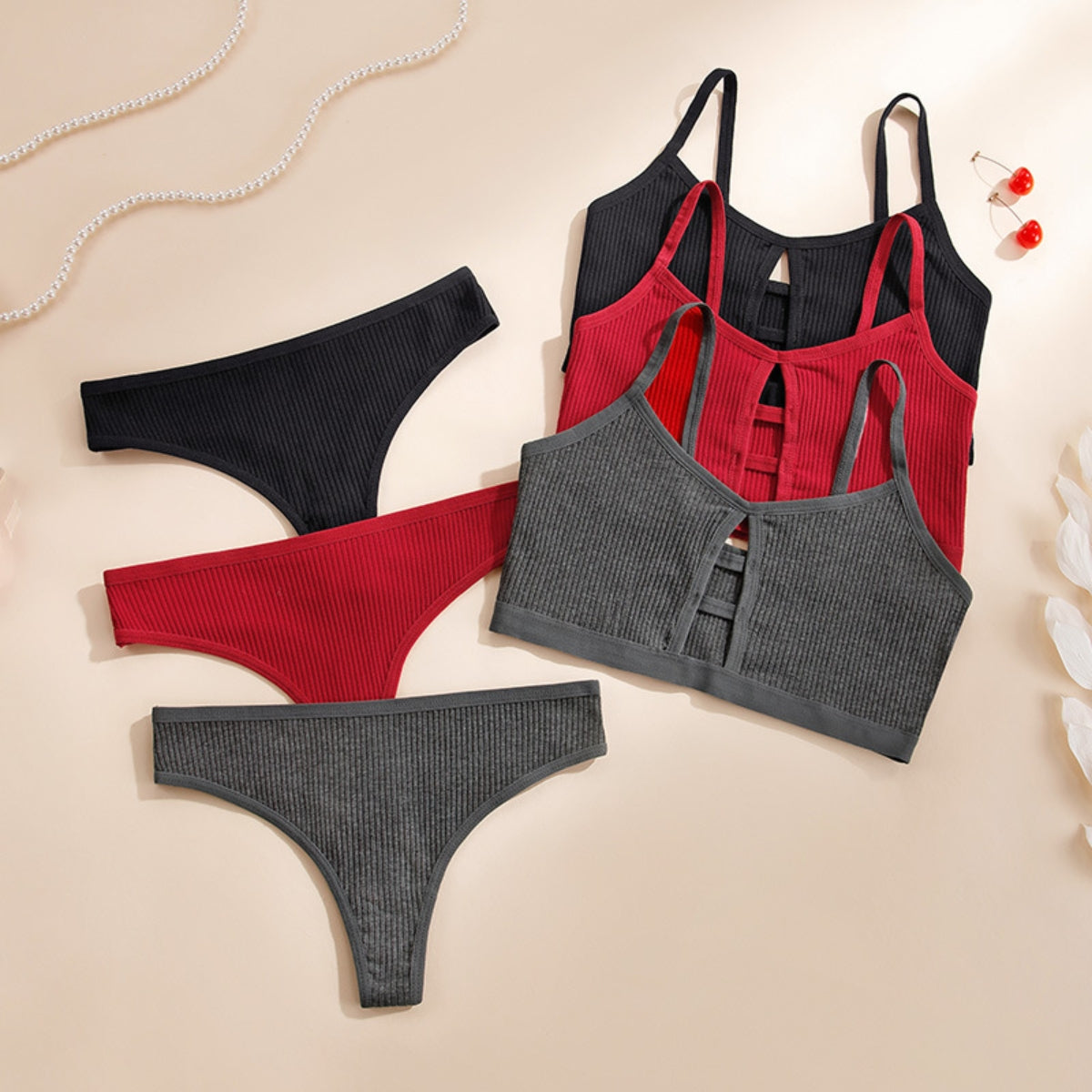 (Pack of 8) Women's Free Bra & Panty Lingerie Set for Girl's Combo | L-45