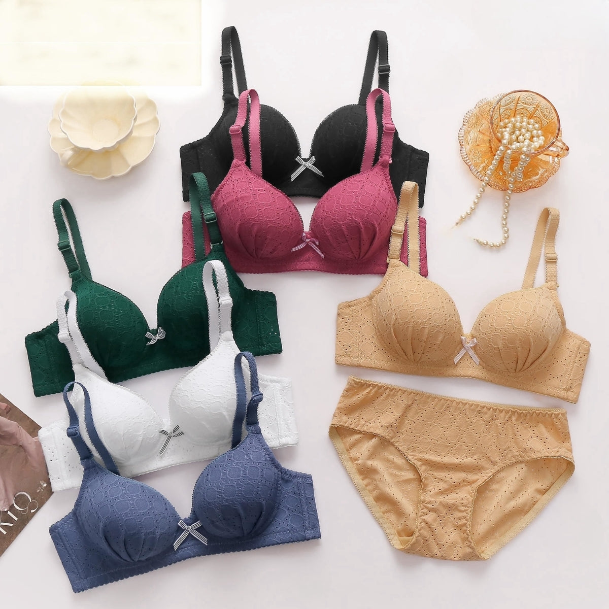 (Pack of 10 ) Women's  Bra Panty Lingerie Set for Girl's | L-108