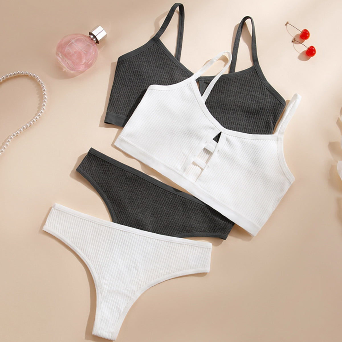 (Pack of 8) Women's Free Bra & Panty Lingerie Set for Girl's Combo | L-45