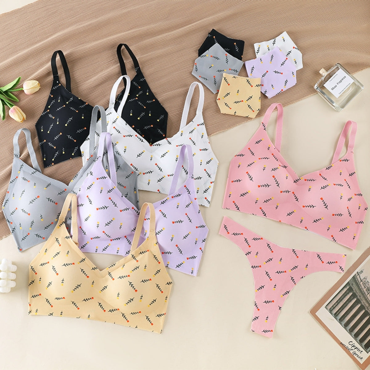 (Pack of 8) Women's Bra Panty Lingerie Set for Girl's Combo  | L-36