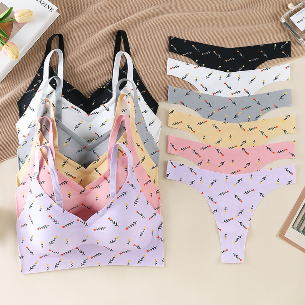 (Pack of 8) Women's Bra Panty Lingerie Set for Girl's Combo  | L-36