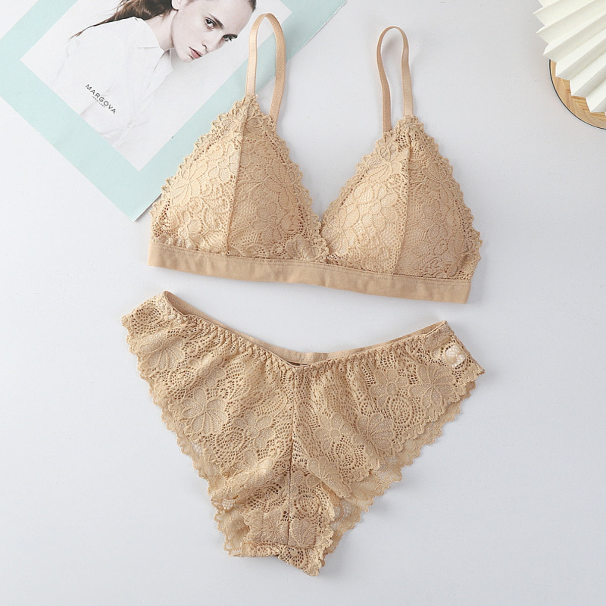 (Pack of 10) Women's Striped Bra & Panty Lingerie Set for Girl's Combo -by Zivina | L-65