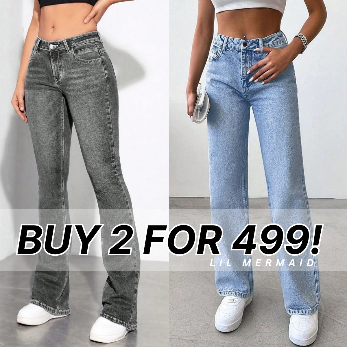 Women's 2-Pack Combo - Straight Fit Jeans Duo |WJ-03