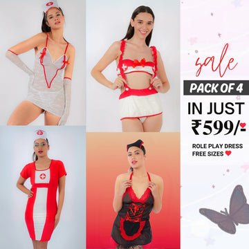 Pack of 4 Roleplay Dresses – Unleash Your Imagination! 🌟|R-03