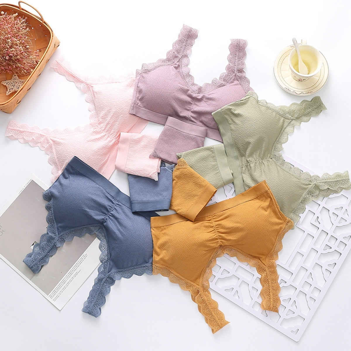 (Pack of 8) Women's  Bra Panty Lingerie Set for Girl's Combo | L-38