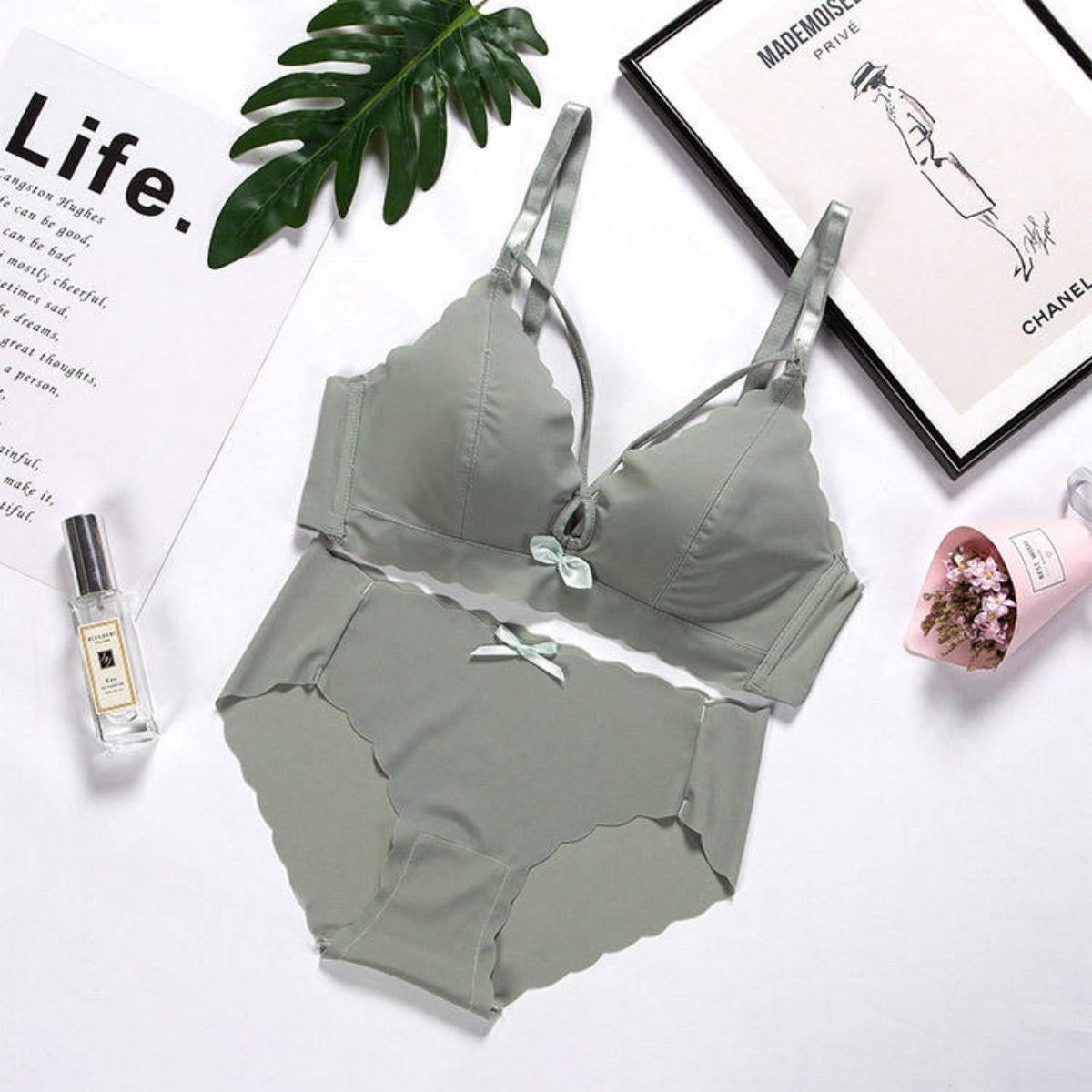 (Pack of 10) Women's Bra Panty Lingerie Set for Girl's | L-114