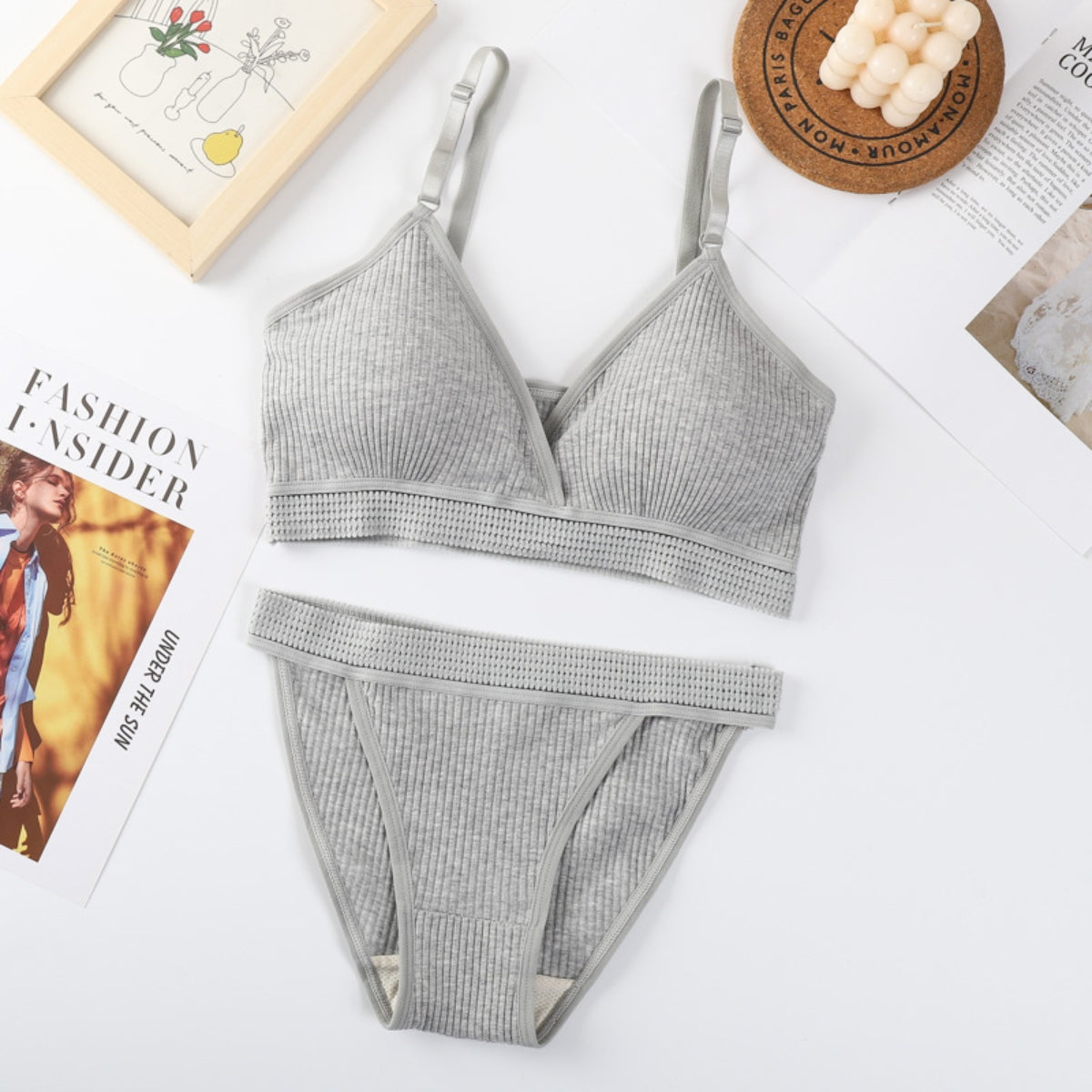 Women's Free Bra & Panty Lingerie Set for Girl's Combo (Pack of 10)-by Zivina | L-67