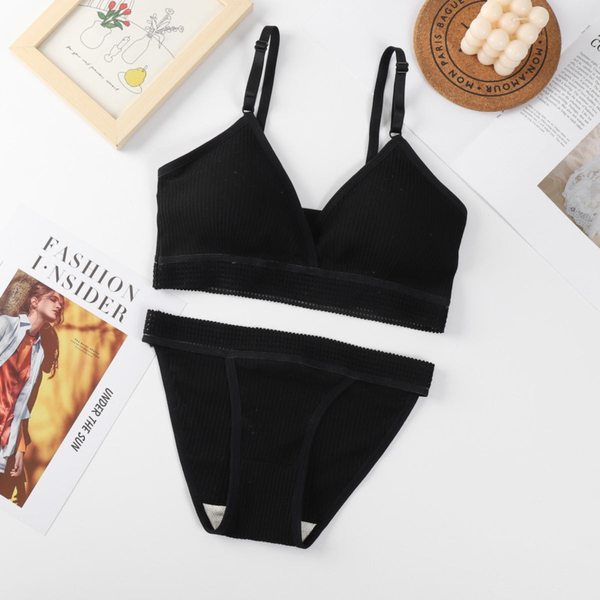 Women's Free Bra & Panty Lingerie Set for Girl's Combo (Pack of 10)-by Zivina | L-67