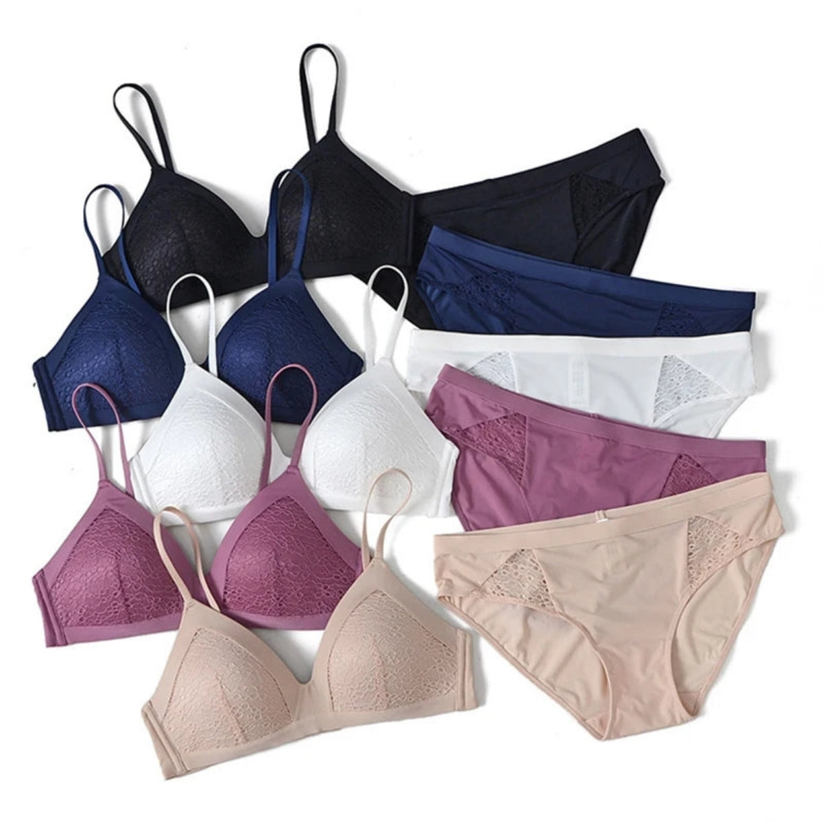 (Pack of 8) Women's Bra Panty Lingerie Set for Girl's Combo  | L-11