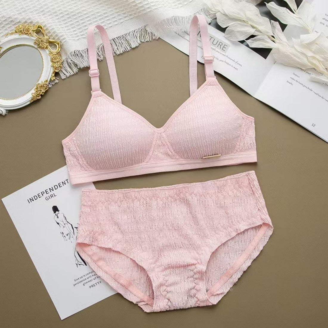 (Pack of 8) Women's Bra Panty Lingerie Set for Girl's Combo | L-40