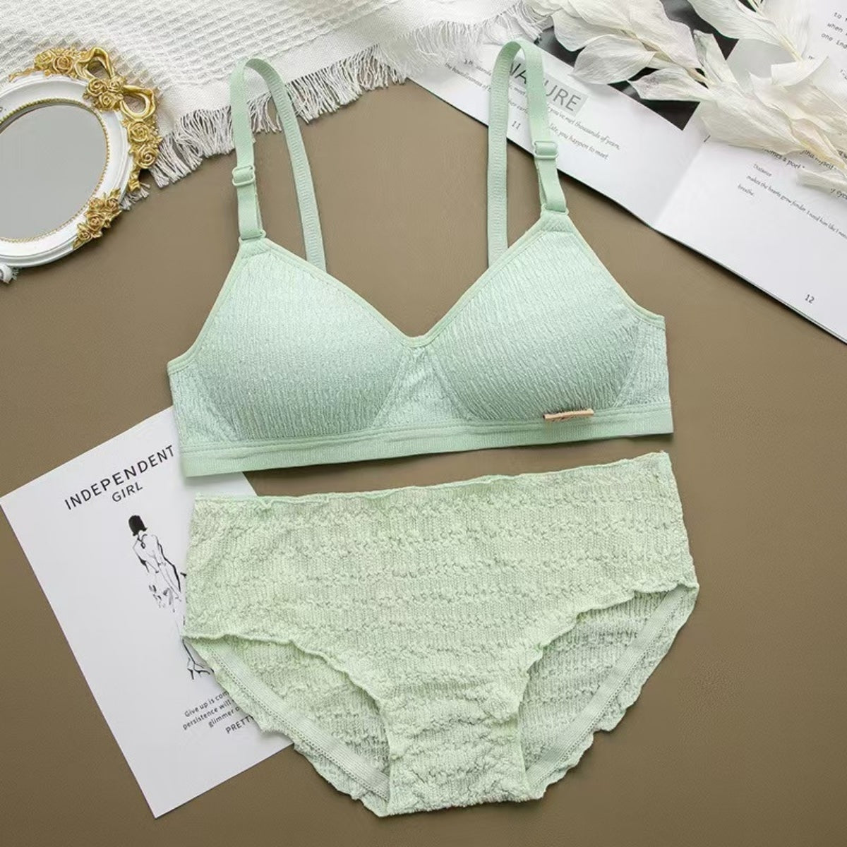 (Pack of 8) Women's Bra Panty Lingerie Set for Girl's Combo | L-40