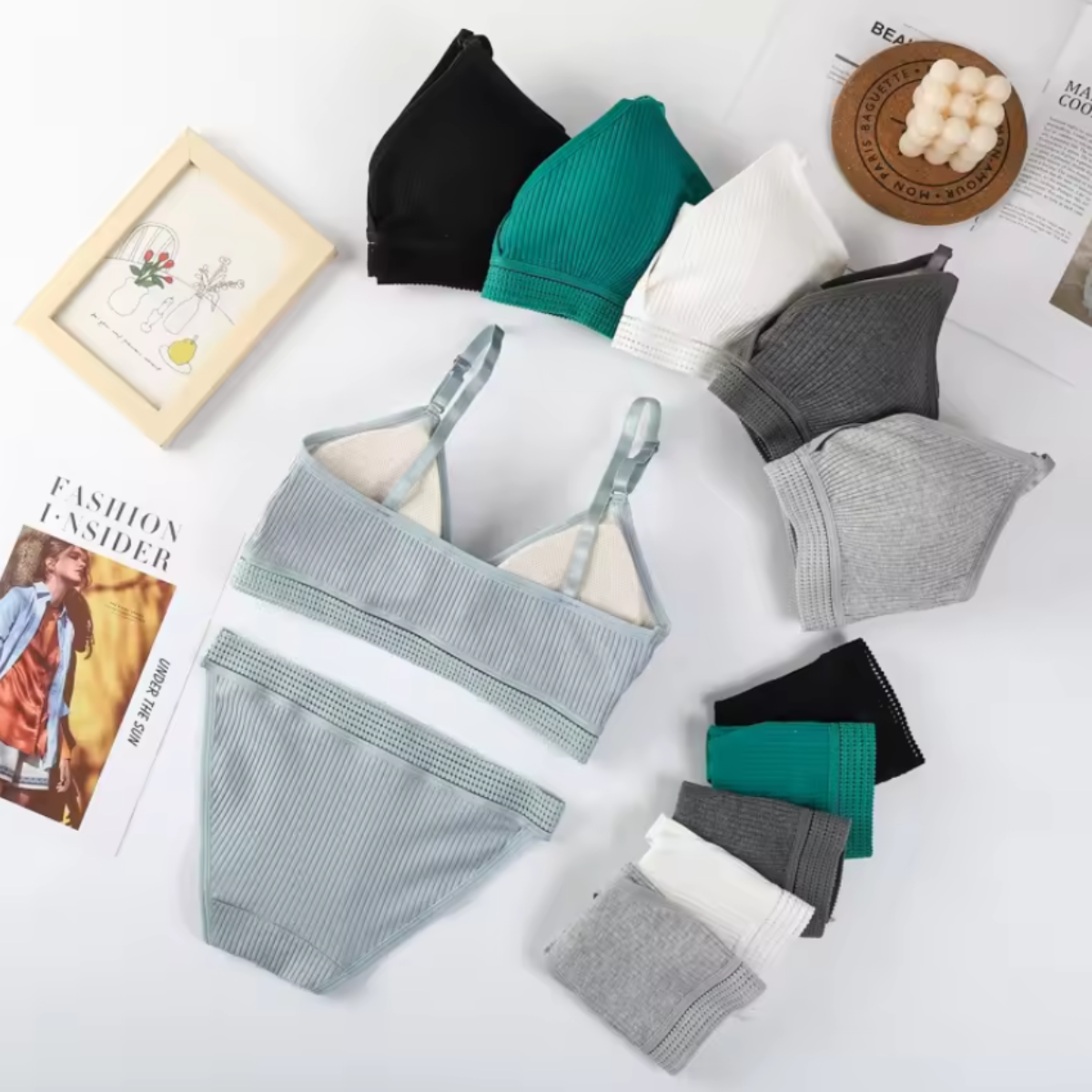 (Pack of 10) Women's  Bra Panty Lingerie Set for Girl's Combo -by Zivina | L-84