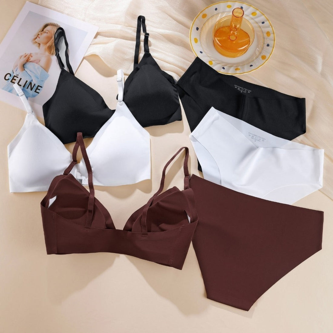 (Pack of 8) Women's  Bra & Panty Lingerie Set for Girl's Combo | L-42