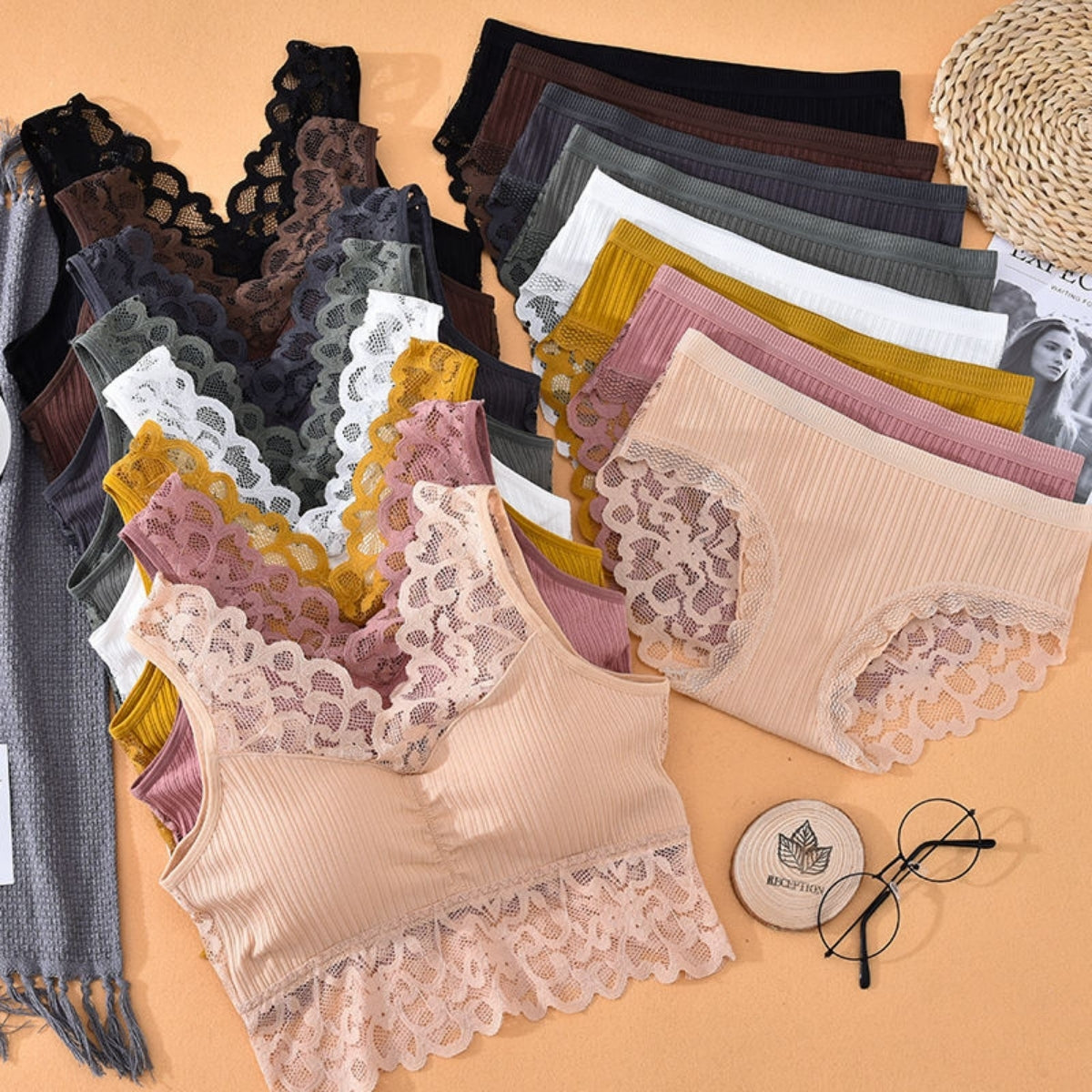 (Pack of 8) Women's  Bra and Panty Lingerie Set for Women | Every Occassion |L-014