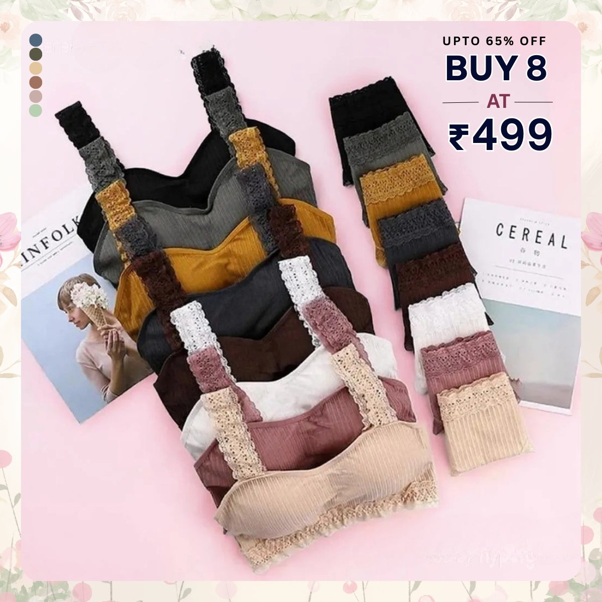 (Pack of 8 )Soft Touch – Cotton Comfort Lingerie Pack| Stylish, Comfortable & Affordable | LP-09