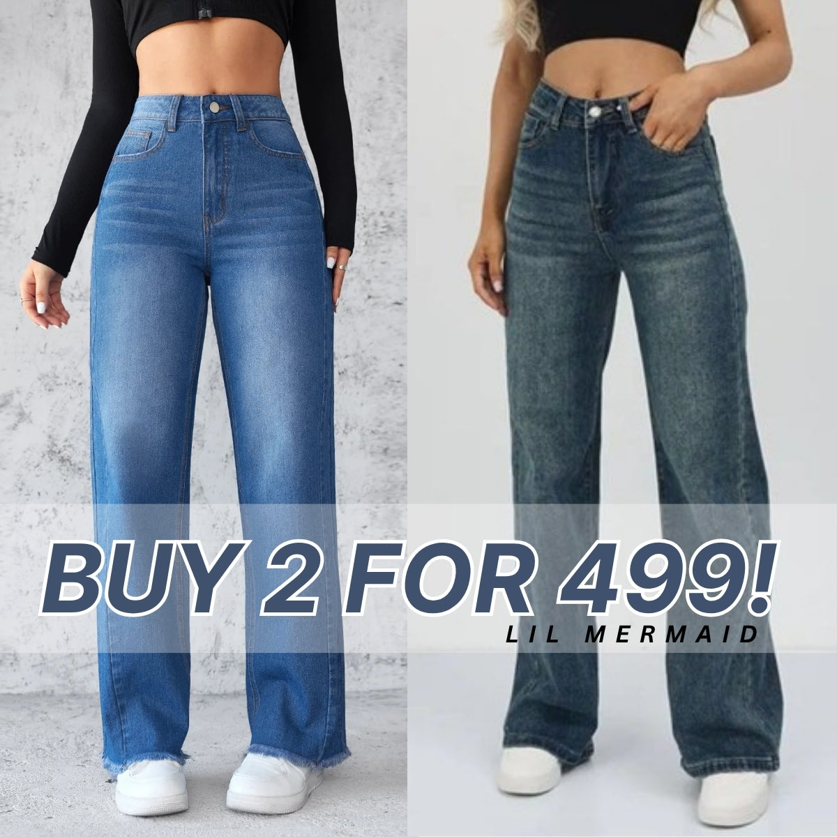 Women's 2-Pack Combo - Straight Fit Jeans Duo |WJ-08