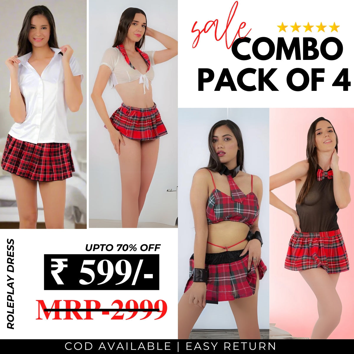 Pack of 4 Roleplay Dresses – Unleash Your Imagination! 🌟 | R-01