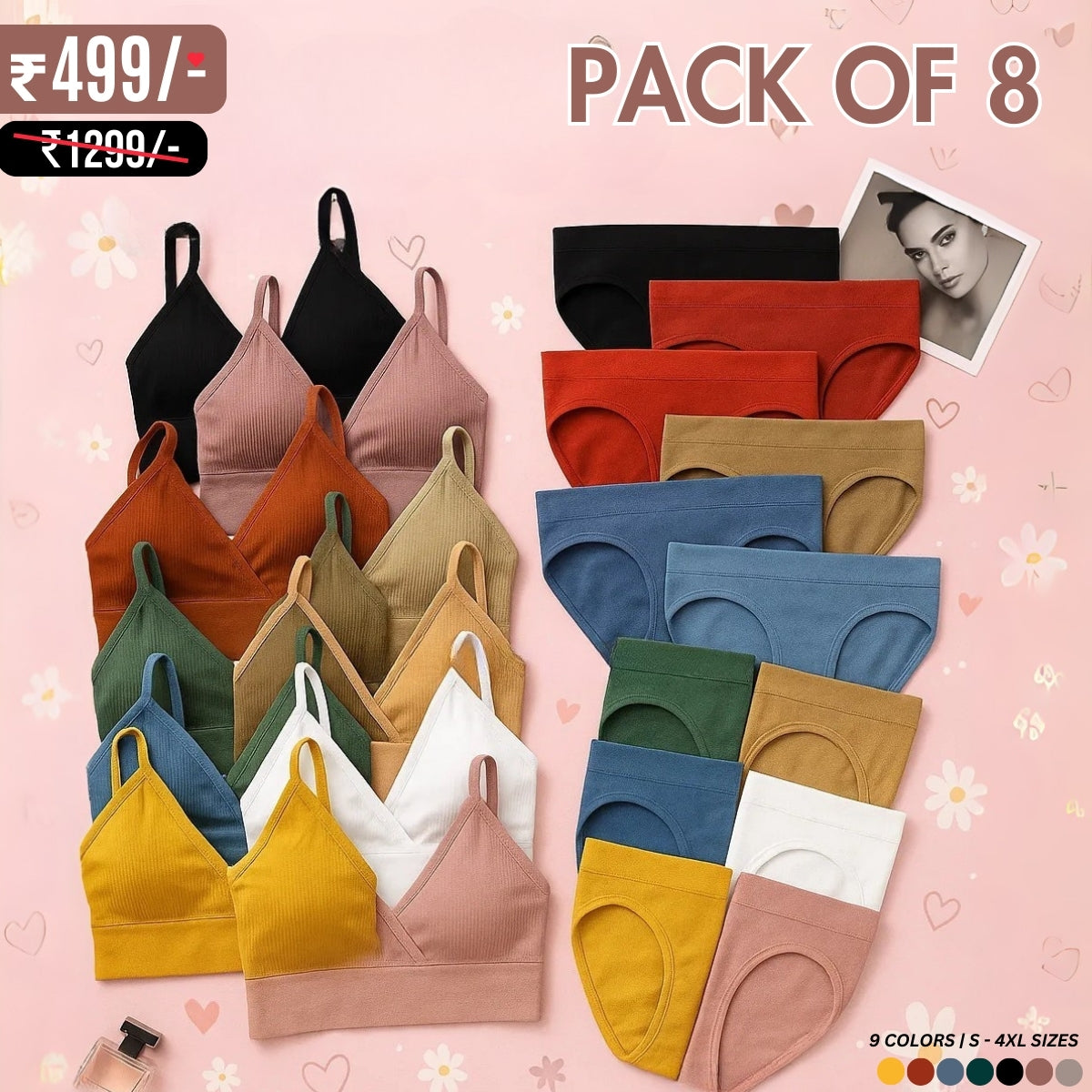 8-Piece Lingerie Combo – Feel Fabulous Every Day | BP-052