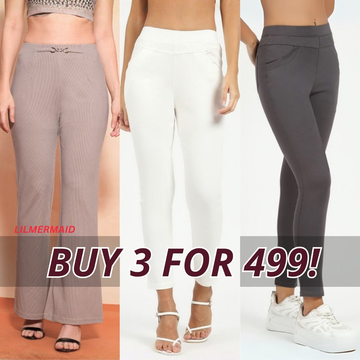 3-Pack Women's Jeggings Combo - Comfortable Stylish Bottoms | JC-03