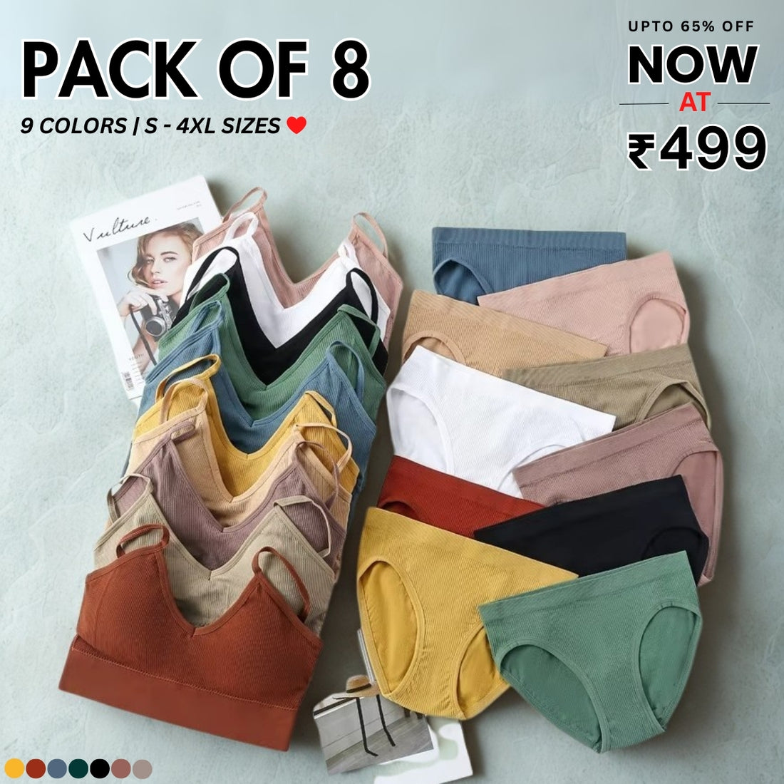 8-Piece Lingerie Combo – Feel Fabulous Every Day | BP-052