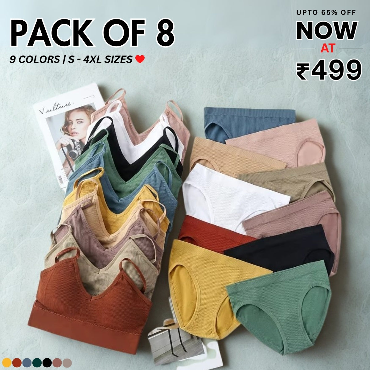 8-Piece Lingerie Combo – Feel Fabulous Every Day | BP-052