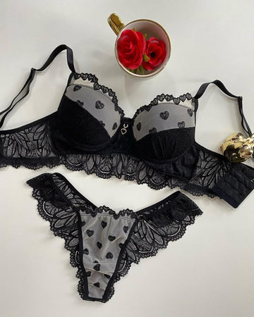 Plus Size Push Up BC Underwear Bottom Thick Top Thin Shaped Bra Set