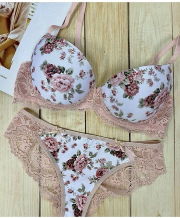 Psychovest Women's Sexy Sling Full Coverage Bra and Hipster panty Lingerie Set