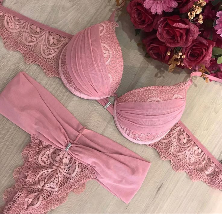 Women’s Mesh Lace Bra and Panty Set Padded with Spaghetti Straps Bra