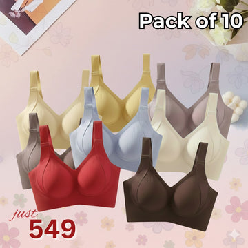 Pack of 10 (Combo) Women’s Seamless Push-Up Bra – Daily Wear